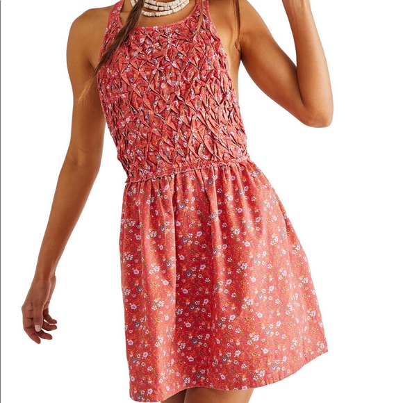NWT Free People Petunia floral cotton mini dress, size Small & medium - Picture 3 of 12